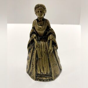Antique Brass Bell Martha Washington Lady Depose Belgium 4"